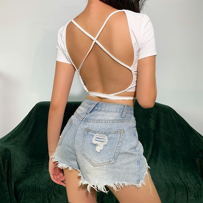 Summer Style Fashion T-Shirt 2020 Cute Short Sleeve Backless O Neck Black Yellow White Solid High Street Women T-Shirt
Summer Style Fashion T-Shirt 2020 Cute Short Sleeve Backless O Neck Black Yellow White Solid High Street Women T-Shirt