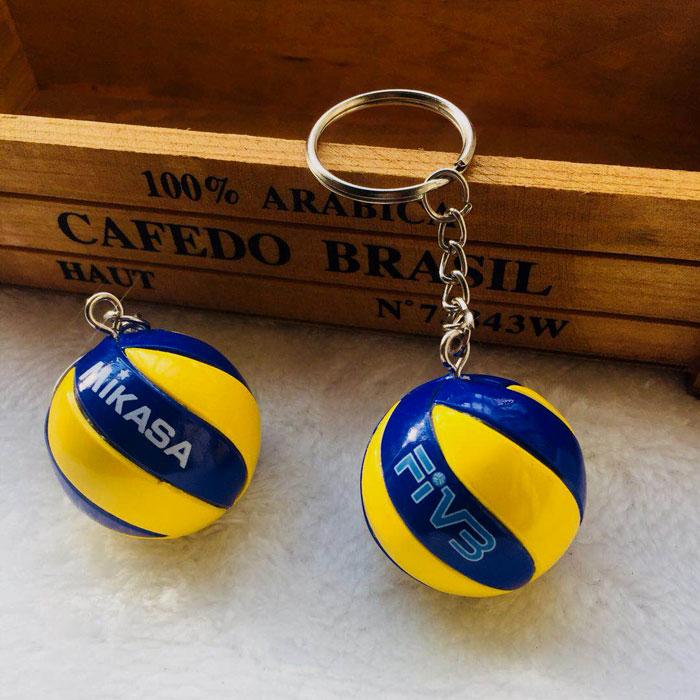 5Pcs/lot Volleyball Keychain Business Birthday Pvc Volleyball Birthday Gifts Volleyball Top Football Beach Ball Key Ring Key Chains