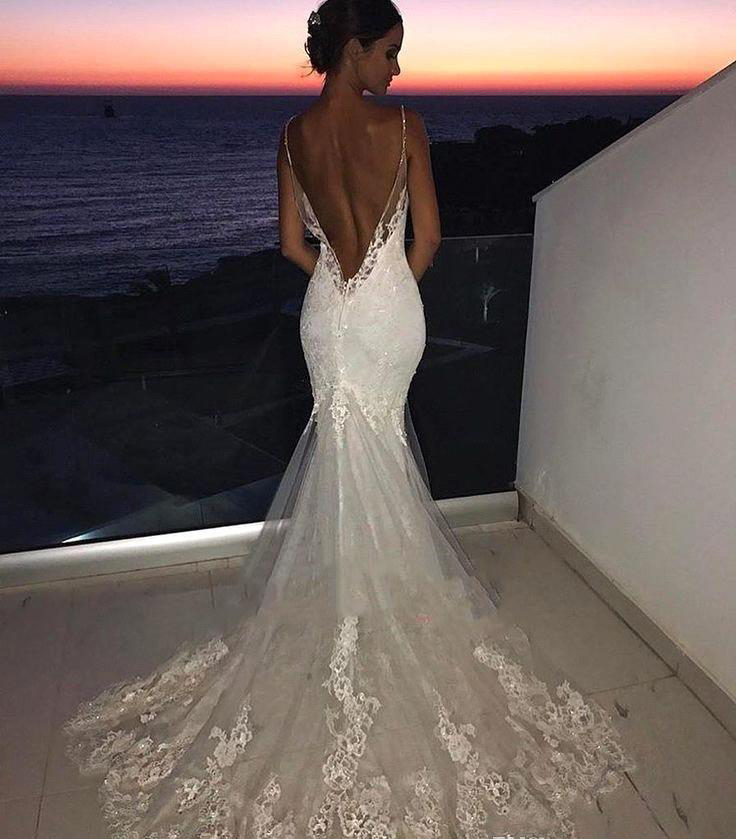Backless Mermaid Wedding Dresses 2019 South African Black Girls Lace Garden Country Church Bride Bridal Gowns Custom Made Plus Size