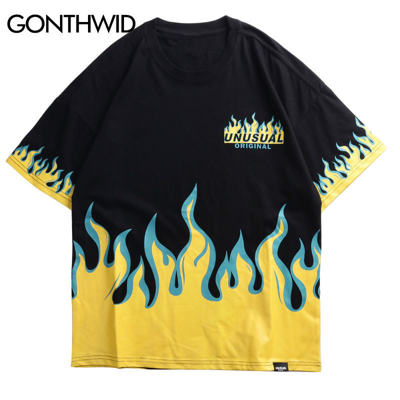 Gonthwid Hip Hop Fire Flame Printed T Shirts Streetwear 2019 Summer Men Casual Short Sleeve Tshirts Male Fashion Cotton Top Tees Y19072201, Black
Gonthwid Hip Hop Fire Flame Printed T Shirts Streetwear 2019 Summer Men Casual Short Sleeve Tshirts Male Fashion Cotton Top Tees Y19072201, Black