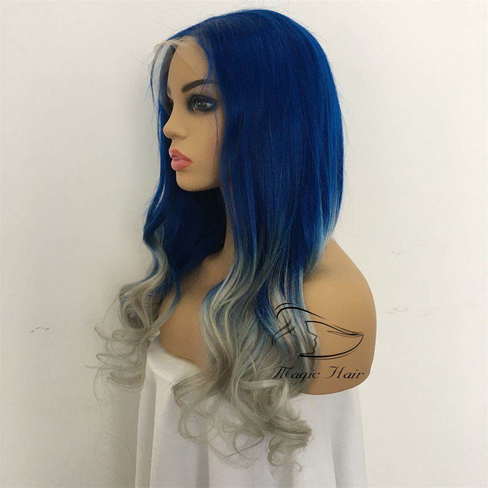 Full Lace Human Hair Wigs Pre Plucked Brazilian Remy Hair Blue and white porcelain style natural wave Lace front human hair Wig