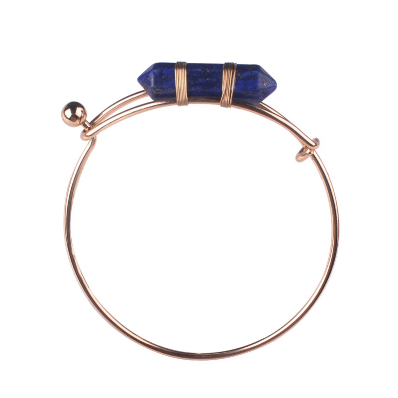 Metal artificial hexagonal stone copper bracelet adjustable geometric bracelet ladies gift