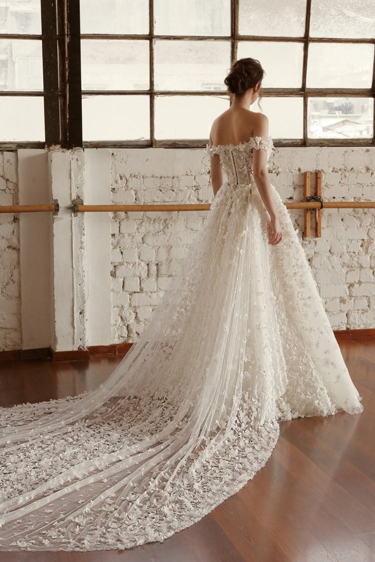 Chana Marelus Country Wedding Dresses Off The Shoulder Lace 3D Flora Appliqued A Line Vestidos De Novia Beach Wedding Dress Bridal Gowns