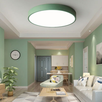 Modern Ultra-Thin Simple Macaron Colorful LED Ceiling Light 5CM Thin LED Lamp Black White Iron Round Flat Bedroom Ceiling Lamp
