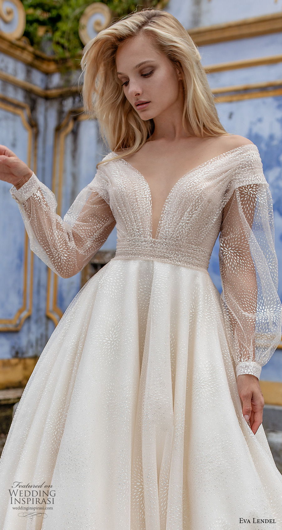 2020 Eva Lendel Long Sleeve Wedding Dresses A Line Lace Appliques Sweep Train Bohemian Wedding Dress Custom Made Elegant Vestidos De Novia