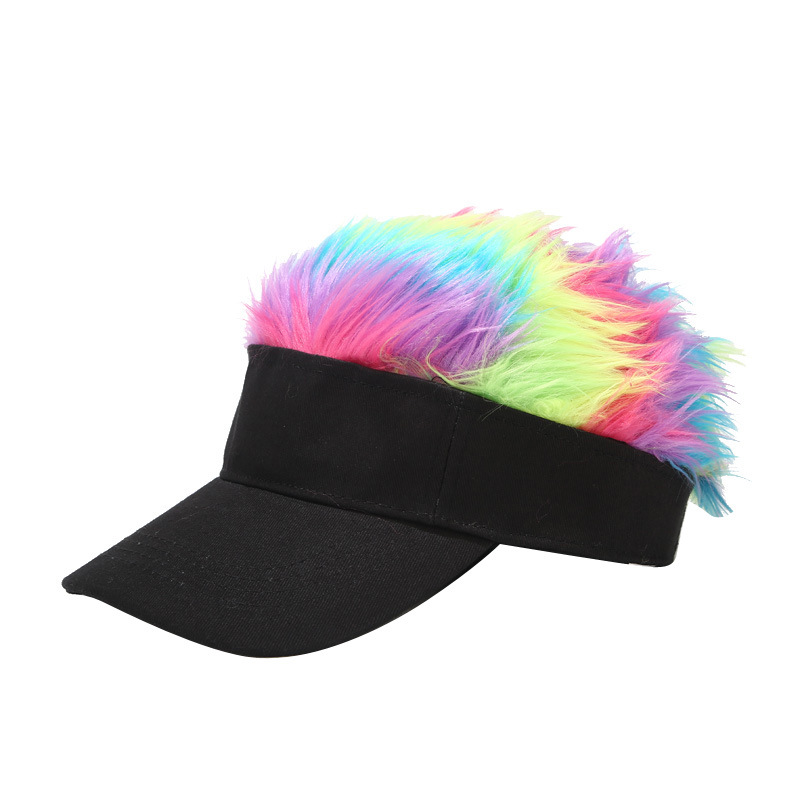 Hot New Fashion Novelty Baseball Cap Fake Flair Hair Sun Visor Hats Men's Women's Toupee Wig Funny Hair Loss Cool Gifts