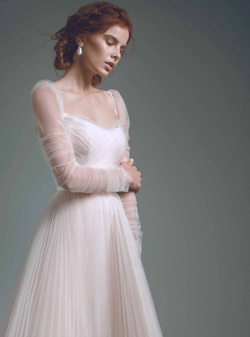 2020 Pink Evening Dresses Sweetheart Ruffle Long Sleeves Prom Dress Backless Belt Sweep Train Custom Made Formal Party Gown
