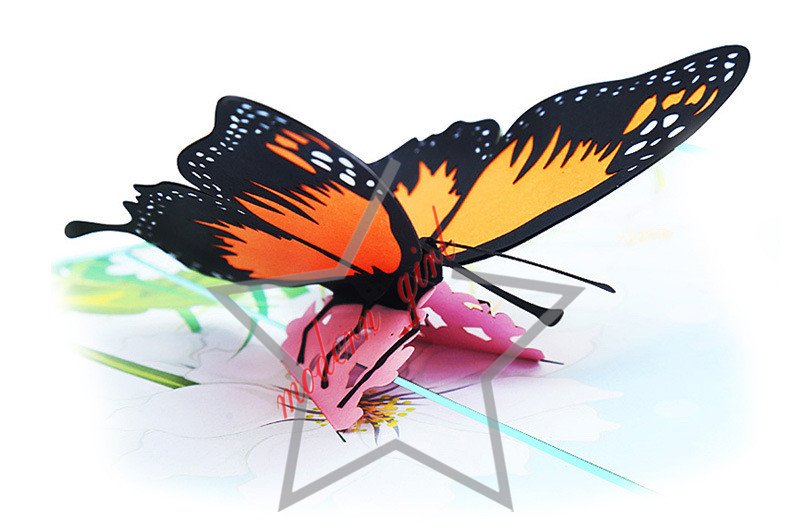 2019 Handicraft 3D Pop Up Butterfly Wedding Invitation Greeting Cards Birthday Valentine Mother Day Christmas Invitation Card