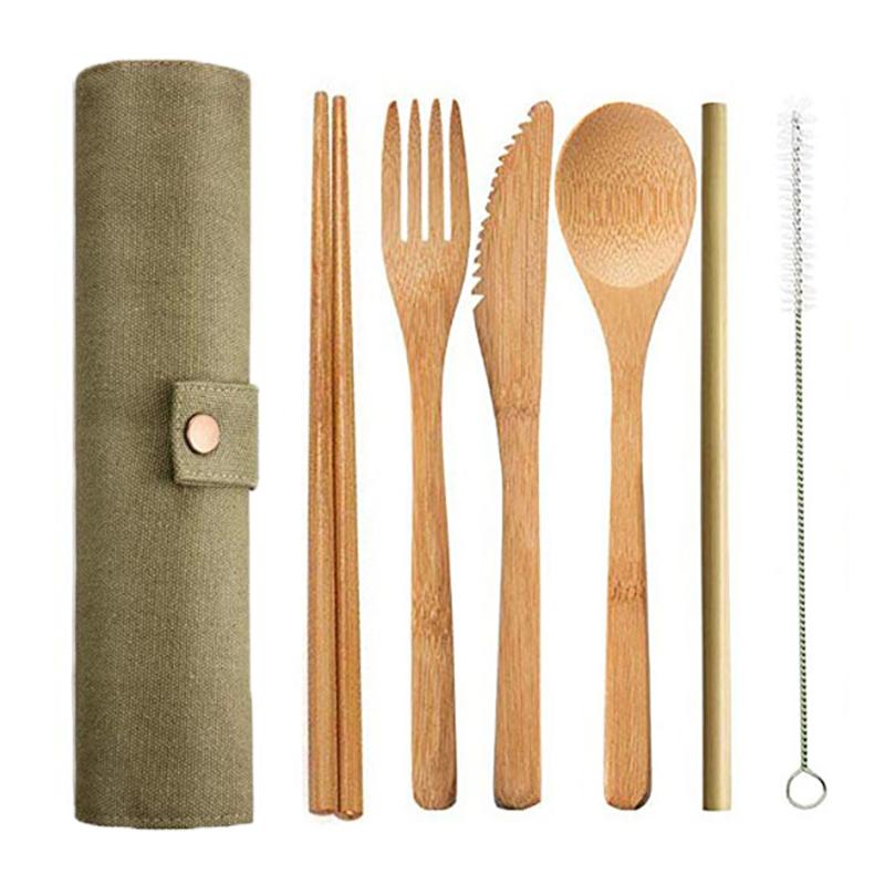 6pcs/set Bamboo Cutlery Set Wooden Flatware Set Japanese Knife Spoon Fork Straw Chopstick Cloth Bag Kitchen Cooking Tools Travel
6pcs/set Bamboo Cutlery Set Wooden Flatware Set Japanese Knife Spoon Fork Straw Chopstick Cloth Bag Kitchen Cooking Tools Travel