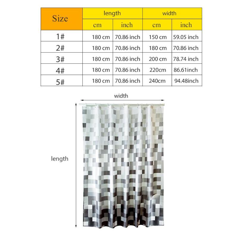 Douchegordijn Shower Curtains Durable Waterproof Mildew-proof Lightproof Bathroom Curtain with Hooks Good Quality Waterproof