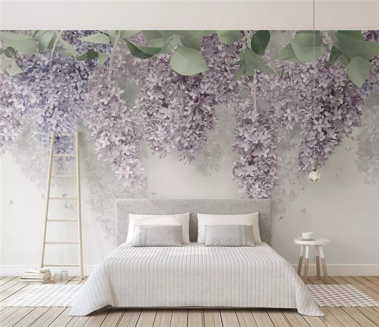 Custom decorative wall paper beautiful lavender wisteria flower 3d three-dimensional flower wedding room 3d wallpaper, As show
Custom decorative wall paper beautiful lavender wisteria flower 3d three-dimensional flower wedding room 3d wallpaper, As show