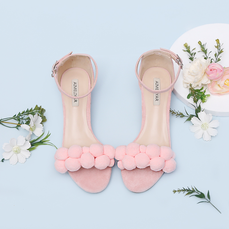 Lovely Pink Furry Ball Girl's Sandals Size Size Children's Shoes Thick Low Heel Open Toe A- line with Fairy Sweet Student New, 7cm heel
Lovely Pink Furry Ball Girl's Sandals Size Size Children's Shoes Thick Low Heel Open Toe A- line with Fairy Sweet Student New, 7cm heel