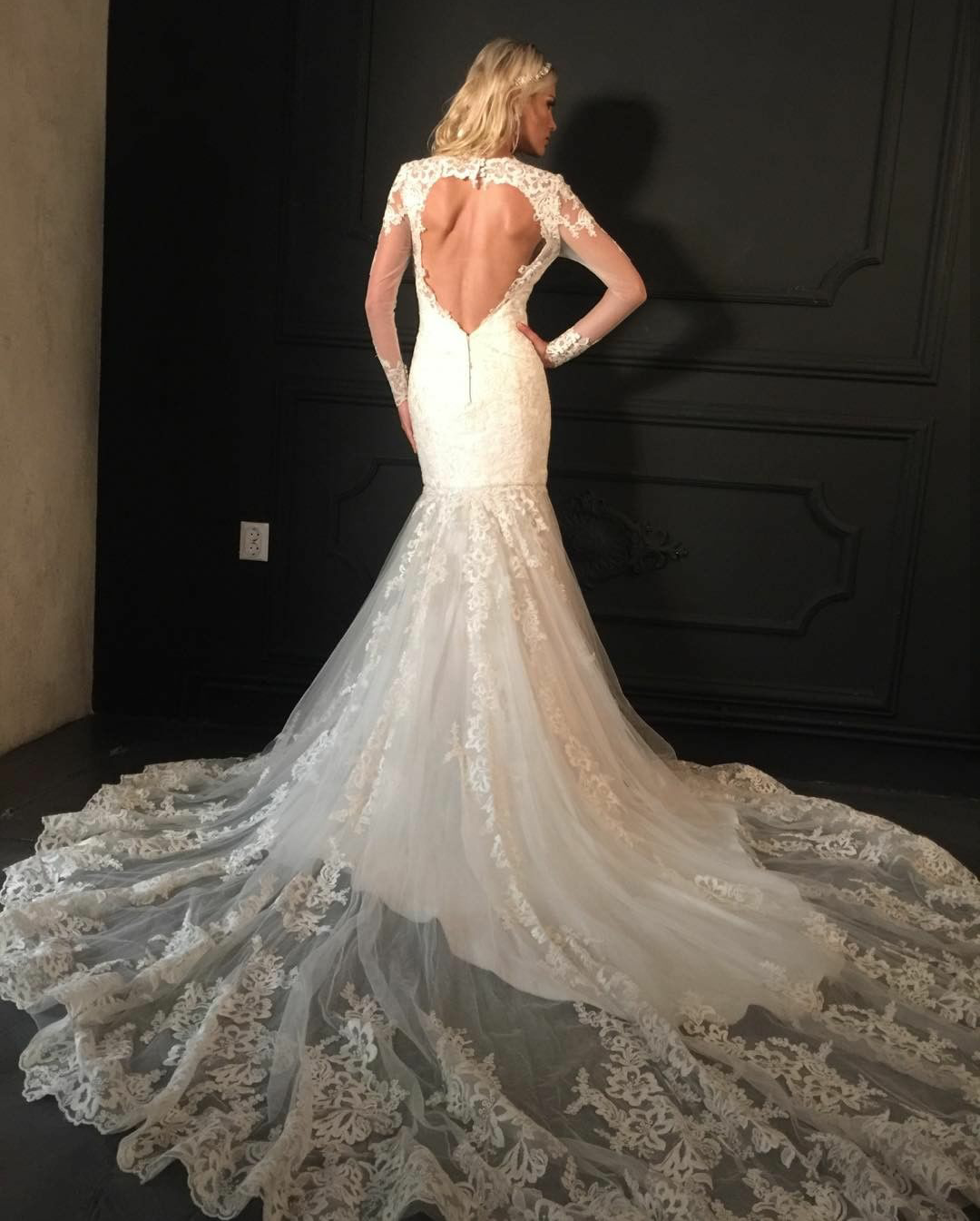 Plus Size Mermaid Wedding Dresses Bien Savvy 2019 Vintage Long Sleeve Lace Appliqued Bridal Gowns Backless Vestido De Novia