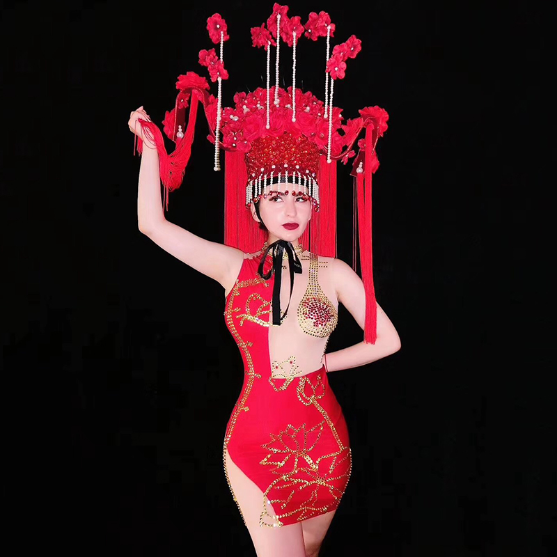 Stage Costumes Red Package Hip Rhinestone Dress Female Celebrity Dresses Bar Singer Dj Ds Rave Clothes Festival Outfit DT1925, As picture
Stage Costumes Red Package Hip Rhinestone Dress Female Celebrity Dresses Bar Singer Dj Ds Rave Clothes Festival Outfit DT1925, As picture