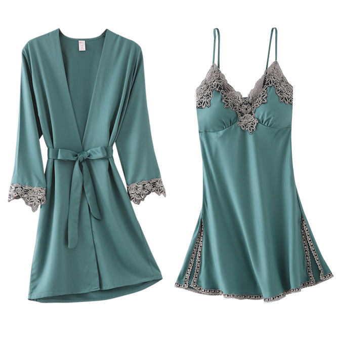 Green Women Twinset Robe Set Sexy Lace Kimono Bathrobe Gown Casual Nighty&Robe Set Sleep Female Nightwear Nightgown, Nightie pink
Green Women Twinset Robe Set Sexy Lace Kimono Bathrobe Gown Casual Nighty&Robe Set Sleep Female Nightwear Nightgown, Nightie pink