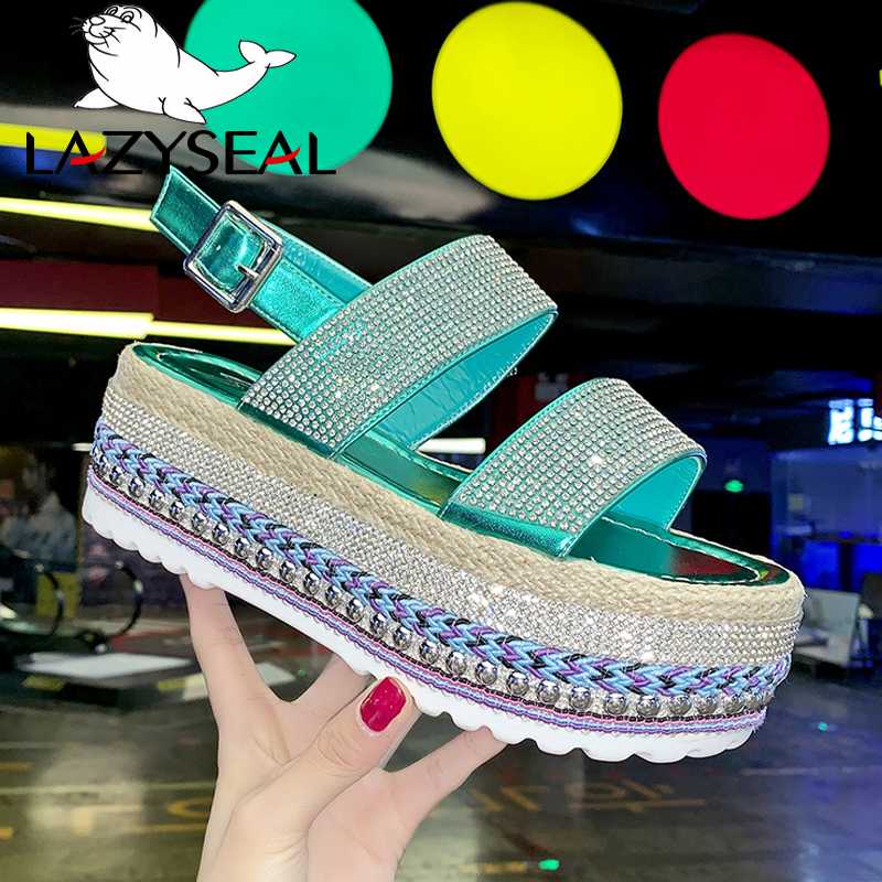 LazySeal Platform Shoes Sandals Women Summer Buckle Flat Beach Bling Footwear 2020 Fashion Shoes Women For ladies Buty Damskie, Black
LazySeal Platform Shoes Sandals Women Summer Buckle Flat Beach Bling Footwear 2020 Fashion Shoes Women For ladies Buty Damskie, Black