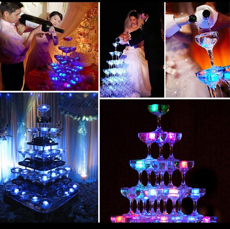 Multi Color LightUp LED Ice Cubes with Changing Lights Colorful Touch Sensing Nightlight LED Flash Ice Block
