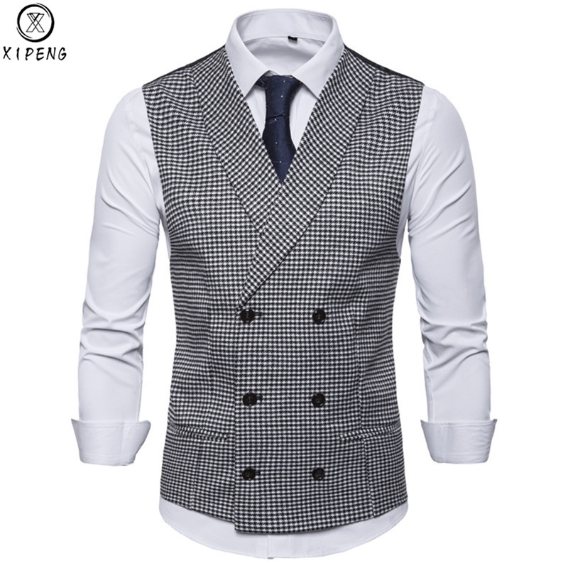 Mens Slim Fit Double Breasted Suit Vest 2019 Fashion Classic Houndstooth Sleeveless Waistcoat for Men Party Wedding Dress Vests, Black;white
Mens Slim Fit Double Breasted Suit Vest 2019 Fashion Classic Houndstooth Sleeveless Waistcoat for Men Party Wedding Dress Vests, Black;white