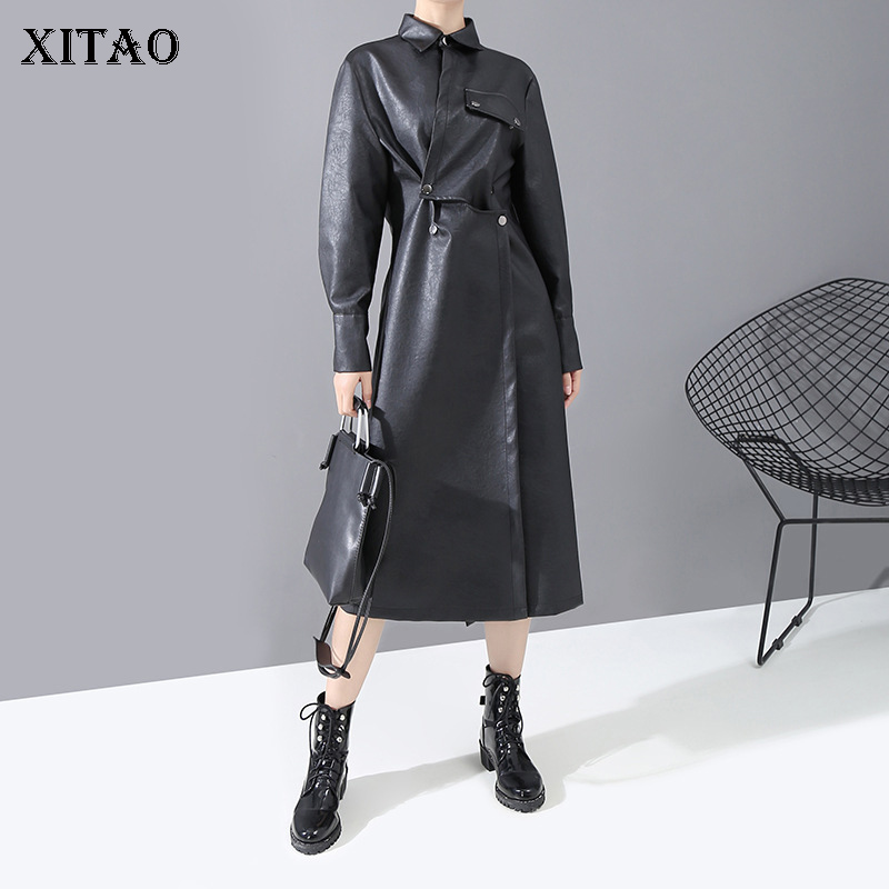 XITAO Spring 2020 New Women Leather Windbreaker Women Personality Irregular Trench Coat Streetwear Fashion Tops Trend XJ3166, Black xj3166
XITAO Spring 2020 New Women Leather Windbreaker Women Personality Irregular Trench Coat Streetwear Fashion Tops Trend XJ3166, Black xj3166