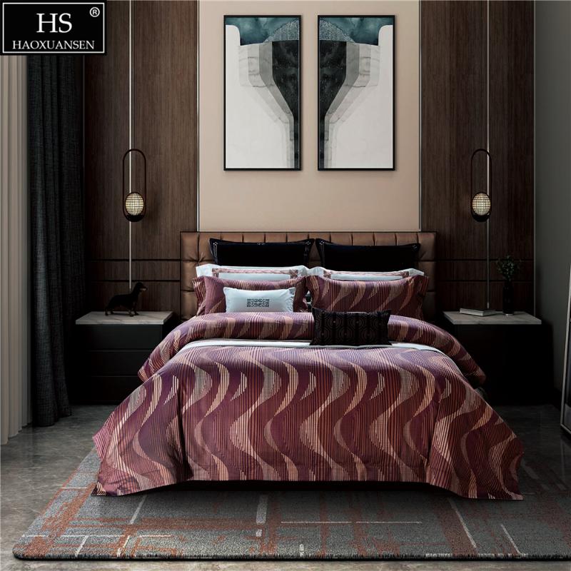 Delicate Wave Stripe 4Pcs Bedding set Egyptian Cotton Yarn Dyed Jacquard Bedsheets Quilt Cover Duvet Cover Pillowcase Size
Delicate Wave Stripe 4Pcs Bedding set Egyptian Cotton Yarn Dyed Jacquard Bedsheets Quilt Cover Duvet Cover Pillowcase Size
