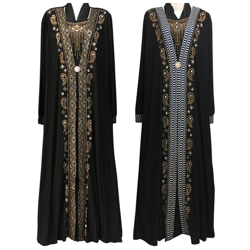 free shipping Muslim black abaya islamic clothing for women embroidery rhinestone dubai kaftan robe dress turkish abaya