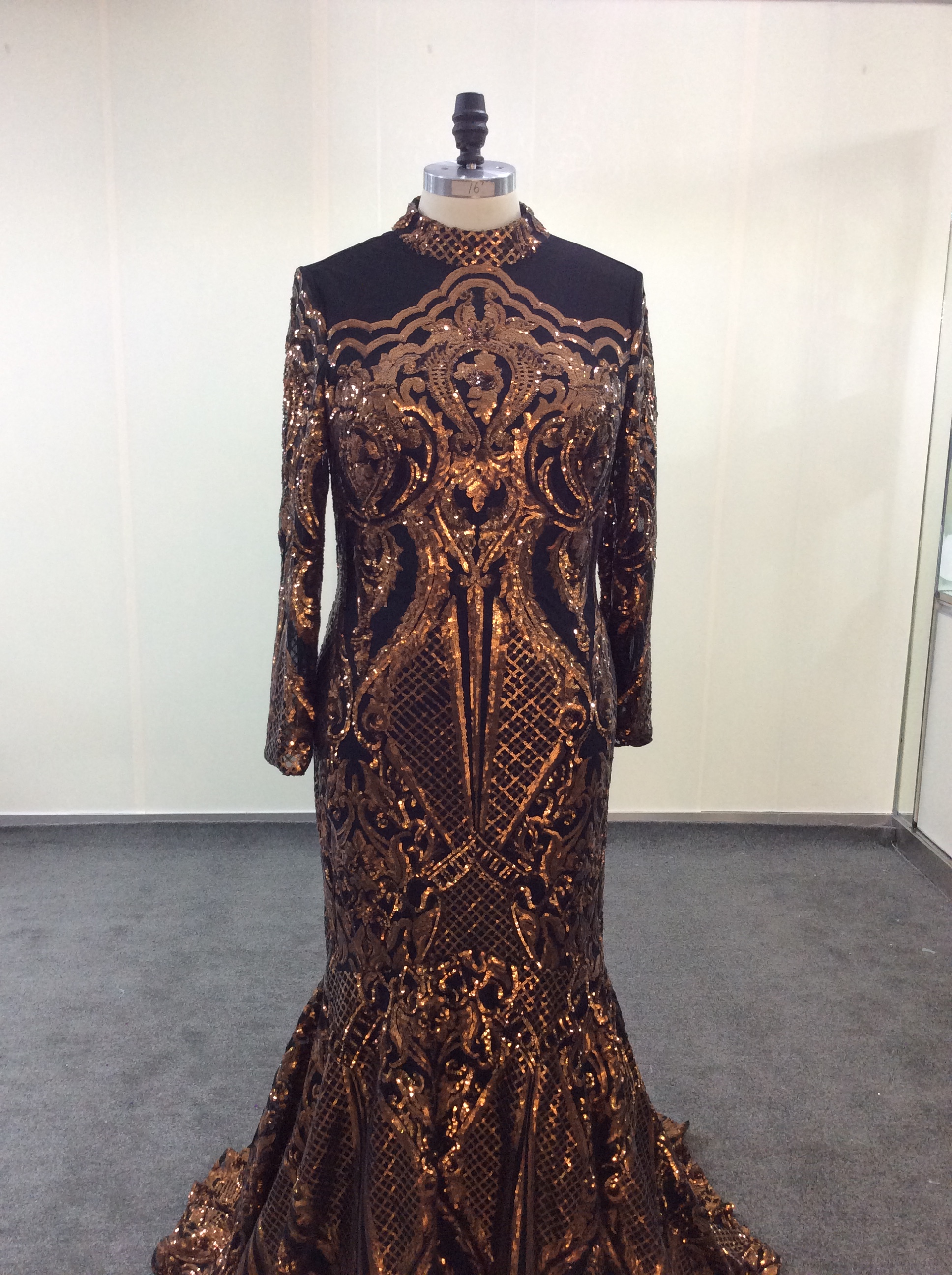 New Arrival Real Photos Long Sleeves Prom Dresses 2019 Mermaid High Neck Holidays Graduation Wear Evening Party Gowns Custom Made Plus Size
