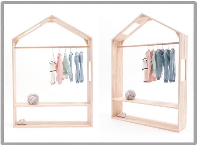 children's Cabinets clothing store display shelf Ins Nordic small house floor closet children room decoration storage photo hanger
