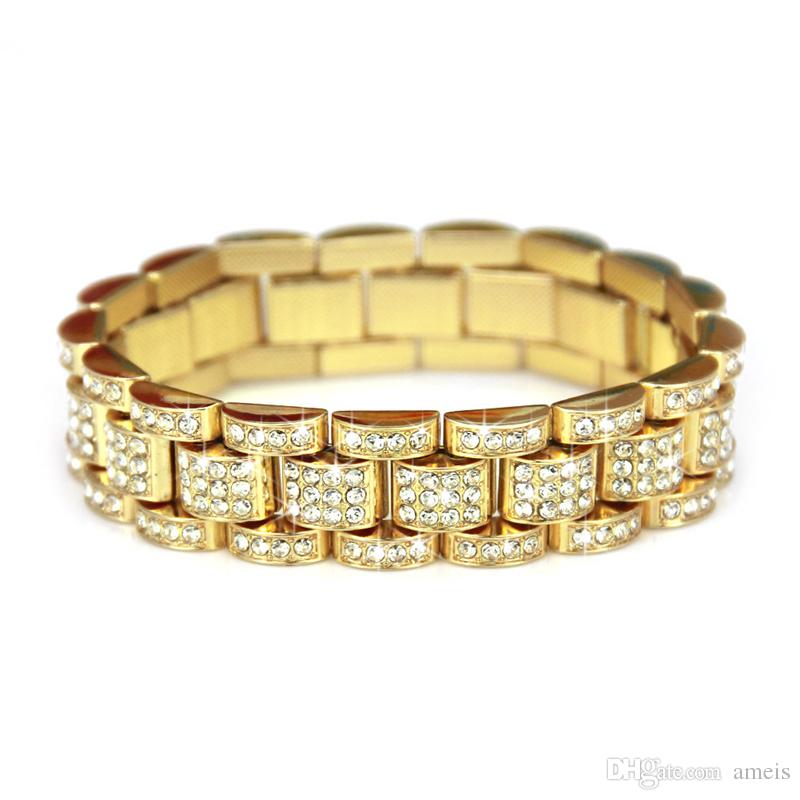 iced out chains Bracelet for Men's diamond tennis bracelet iced out cuban link chains hip hop bling chains jewelry men