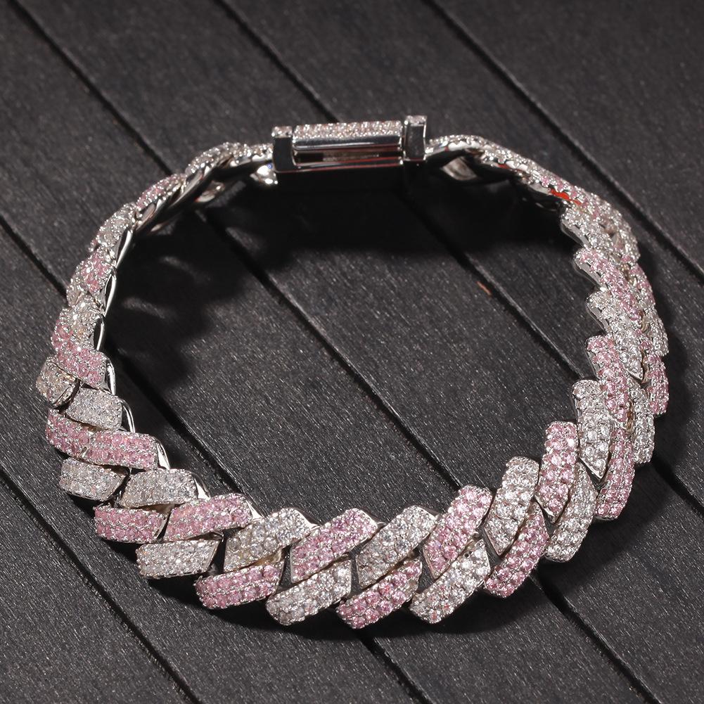 Designer New Arrival Cuban k Chain Bracelet Personalized Gold Bg Dia Mens Iced Out Cubic Zirconia Curb Wristband CZ Stone Chains Rapper Jewelry Gifts 
