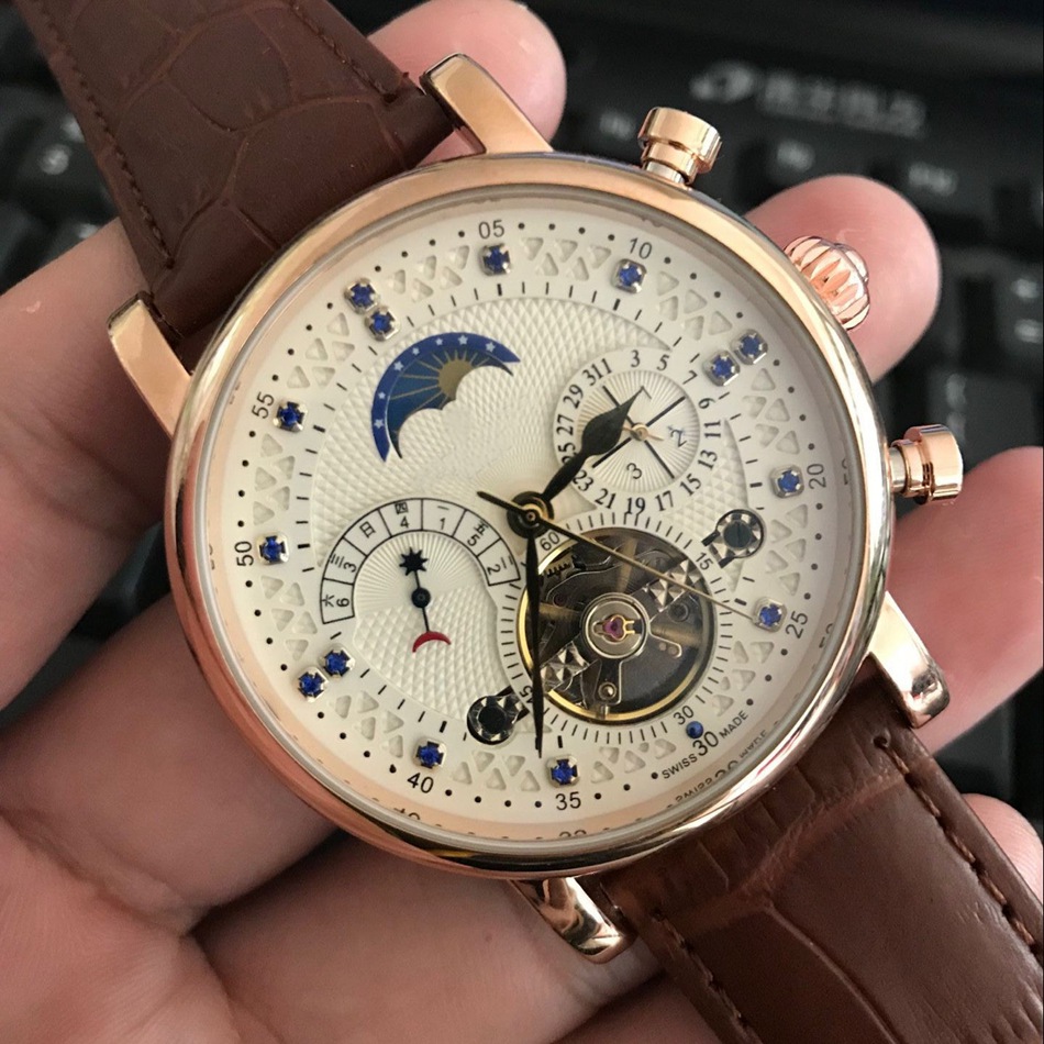 2024 top brand luxury watch tourbillon automatic mechanical wristwatches men watches day date diamond dial for men rejoles gift A Quality