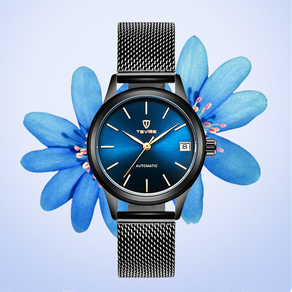 2018 TEVISE Women Watches Automatic Mechanical Bracelet Watch Ladies Waterproof Steel Dress Wrist Watches for Women Montre Femme CJ191217, Black blue
2018 TEVISE Women Watches Automatic Mechanical Bracelet Watch Ladies Waterproof Steel Dress Wrist Watches for Women Montre Femme CJ191217, Black blue