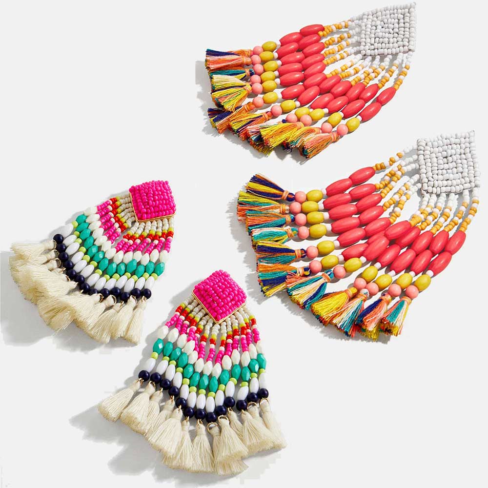Dvacaman Large Swing Drop Earrings Boho Ethnic Beaded Dangle Earrings Big Tassel Fringed Statement Jewelry Wholesale Accessories
Dvacaman Large Swing Drop Earrings Boho Ethnic Beaded Dangle Earrings Big Tassel Fringed Statement Jewelry Wholesale Accessories