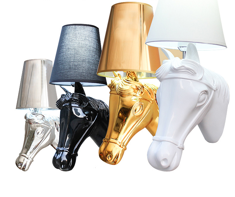 Hot LED Wall Lamps Horse Head Lights Lamp Light Indoor Lighting For KTV Hotel Bedroom Creativity