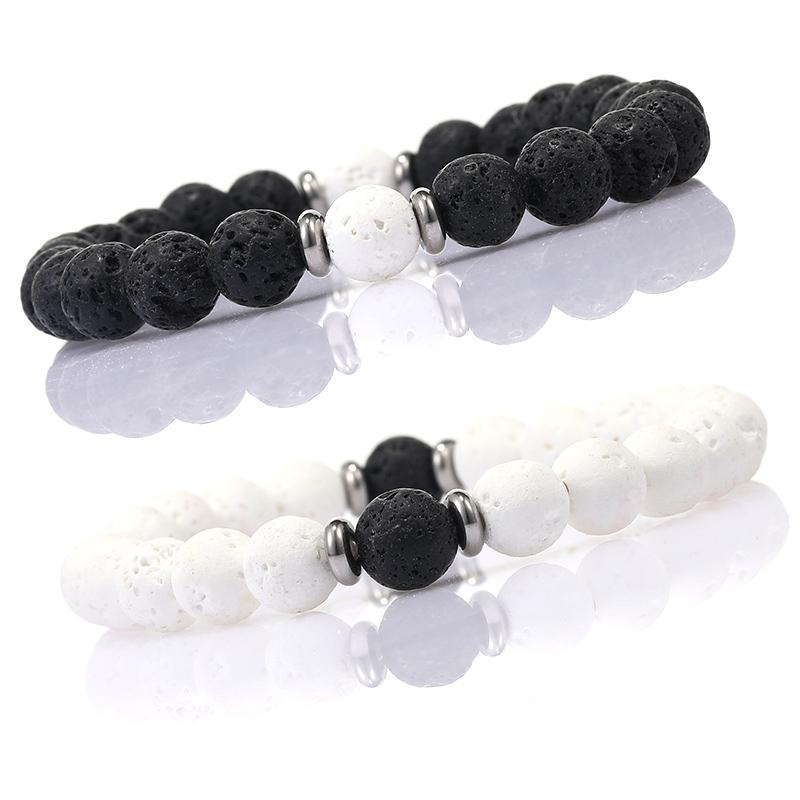 8mm Black White Natural Lava Stone Bead Bracelet For Men Women Adjustable Diffuser Healing Bracelet Elastic Yoga Jewelry
8mm Black White Natural Lava Stone Bead Bracelet For Men Women Adjustable Diffuser Healing Bracelet Elastic Yoga Jewelry