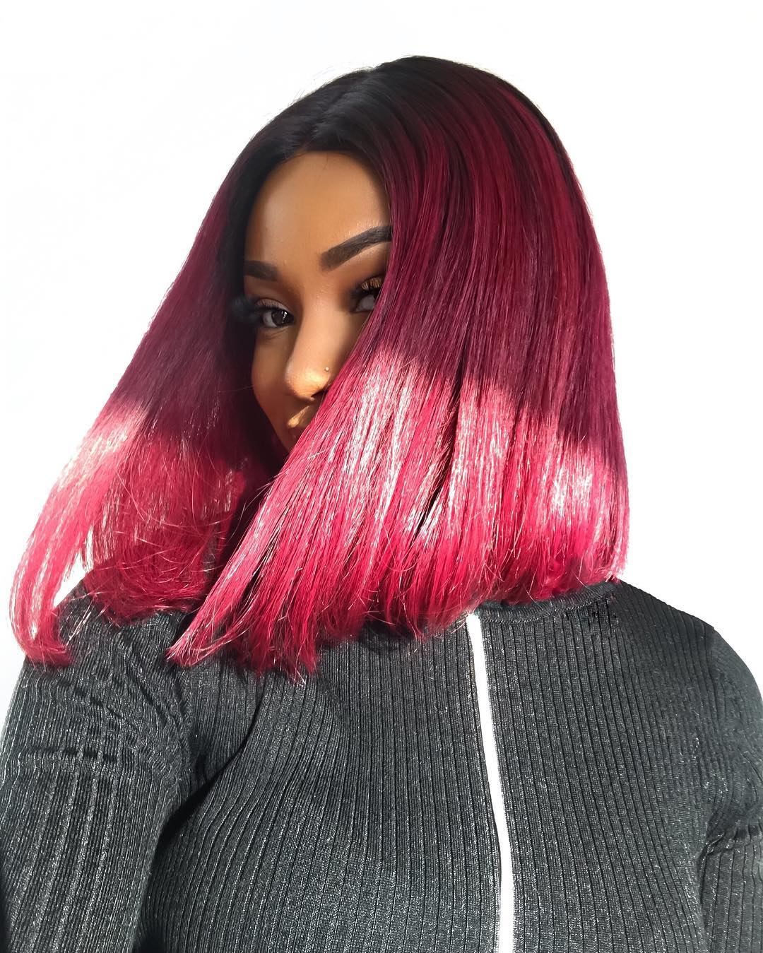 Brazilian Straight Short Bob Wigs 99j Blue 613 Blonde 13x4 Lace Front Human Hair Wig 150% Density Pink Green Straight Ombre Wigs