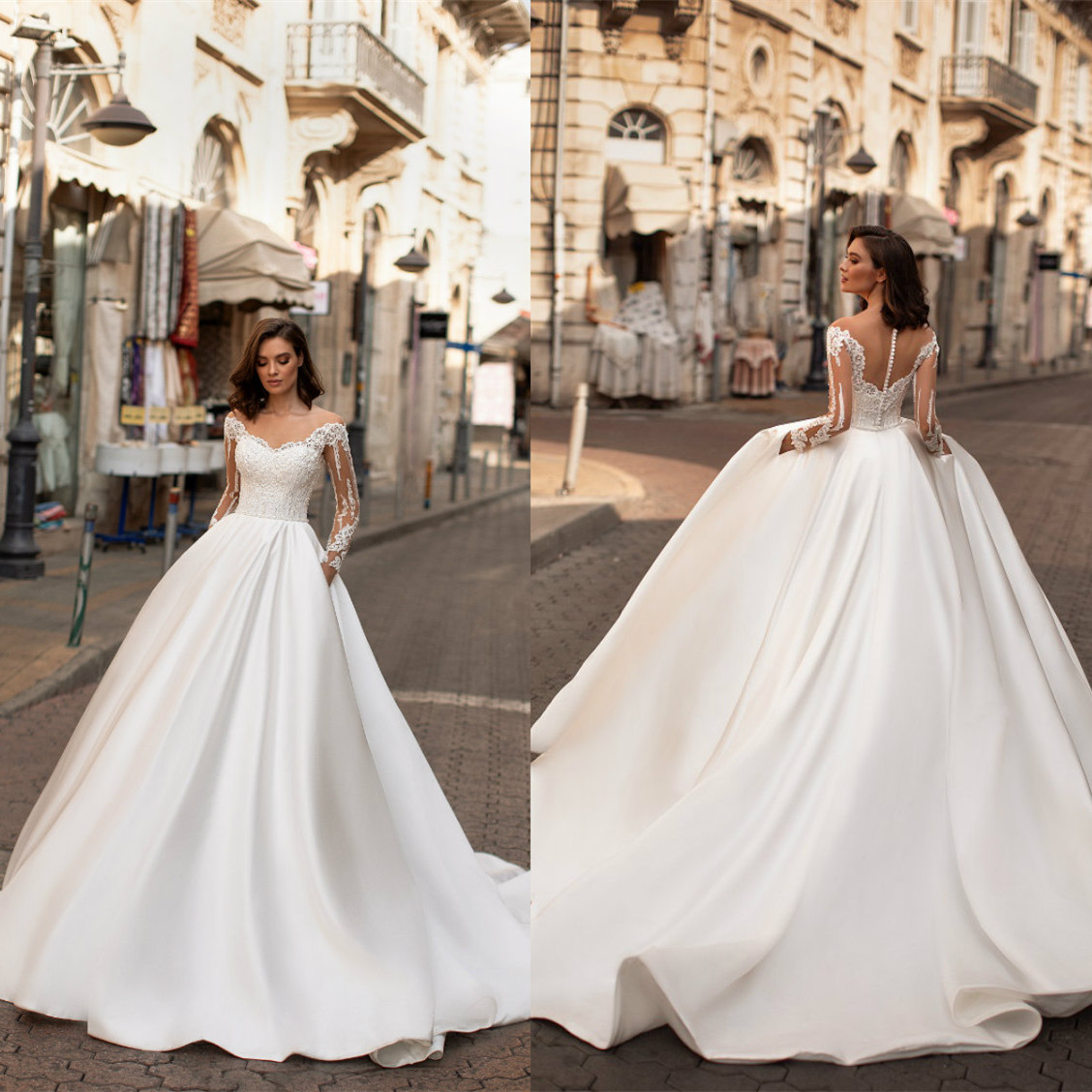 2020 A-Line Wedding Dresses V Neck Long Sleeve Lace Appliques Beach Bridal Gowns Custom Made Button Back Sweep Train Wedding Dress, White
2020 A-Line Wedding Dresses V Neck Long Sleeve Lace Appliques Beach Bridal Gowns Custom Made Button Back Sweep Train Wedding Dress, White