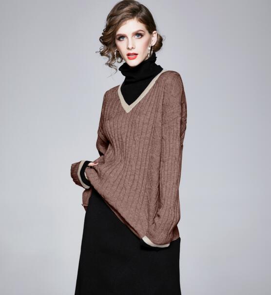 Autumn and winter vacation, two loose retro lazy wind knit tops + fashion skirt two-piece suit, Apricot
Autumn and winter vacation, two loose retro lazy wind knit tops + fashion skirt two-piece suit, Apricot