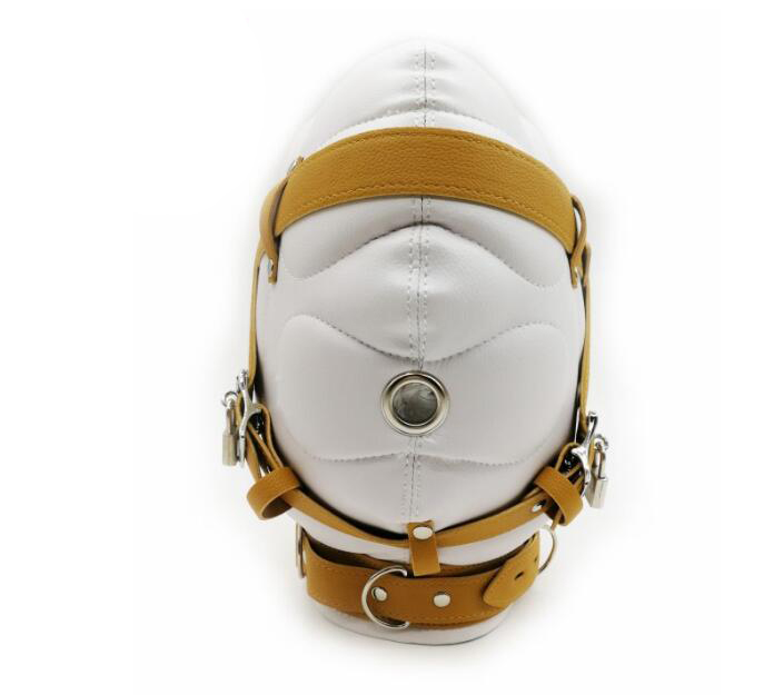 Closed Headgear Sex Mask Adult Games Funny Soft PU Leather Restraints Headgear Hood Mask Slave Erotic Toys J1804