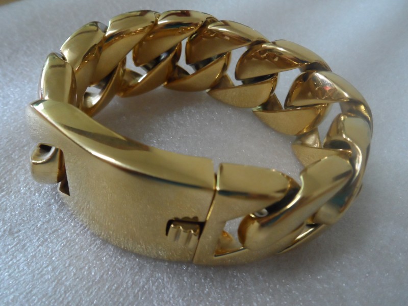 8.66 inch/ 9.44 inch 32mm Huge heavyweight thick Gold Pure stainless steel Maimi cuban curb link chain bracelet bangle mens cool Jewelry