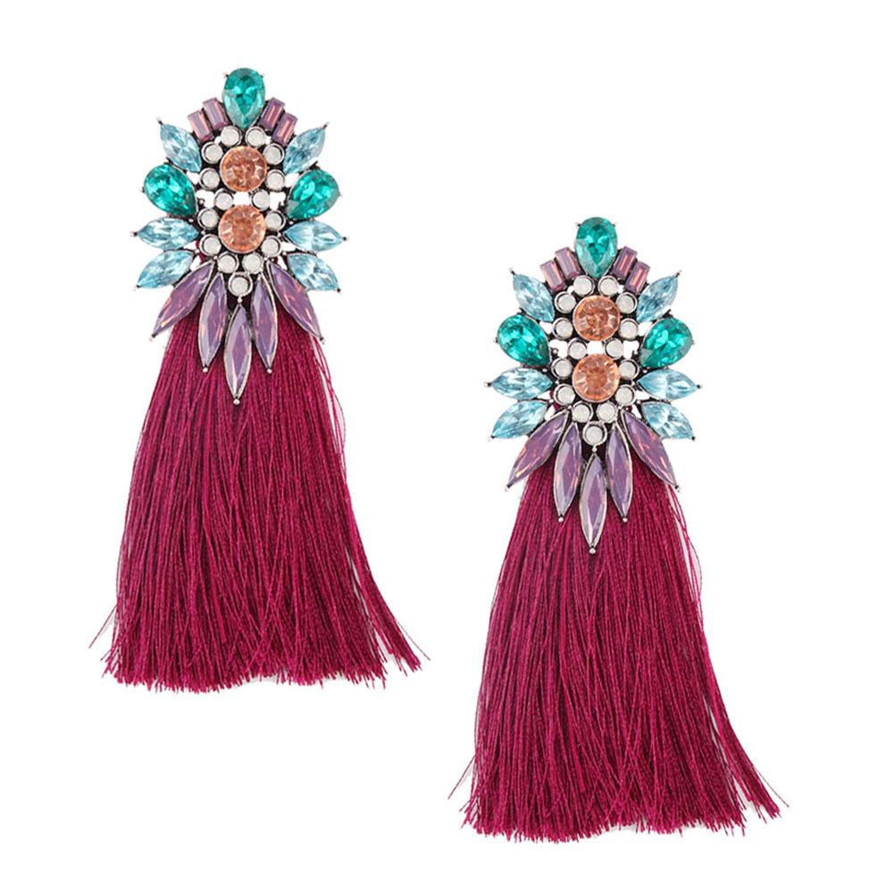 Wholesale- designer exaggerated vintage beautiful colorful glittering diamond crystal flower long tassel stud earrings for women girls
Wholesale- designer exaggerated vintage beautiful colorful glittering diamond crystal flower long tassel stud earrings for women girls