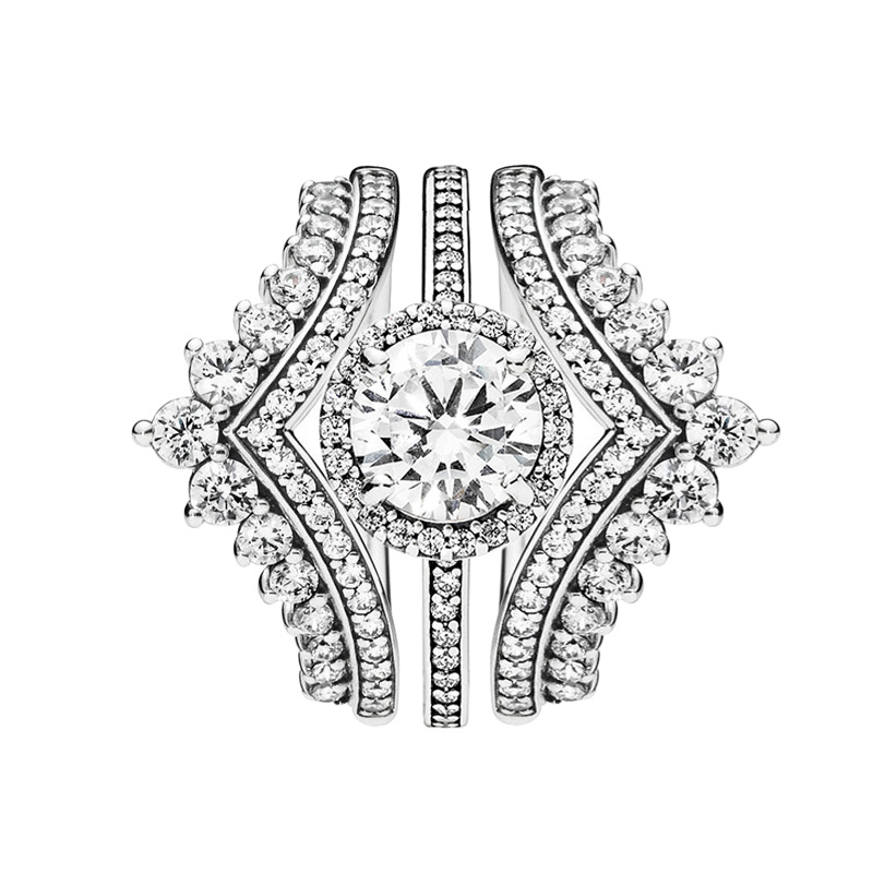 3 in 1 Luxury RING set Princess Wish Rings Round Sparkle Halo Ring for Pandora 925 Sterling Silver ring with Original box
3 in 1 Luxury RING set Princess Wish Rings Round Sparkle Halo Ring for Pandora 925 Sterling Silver ring with Original box