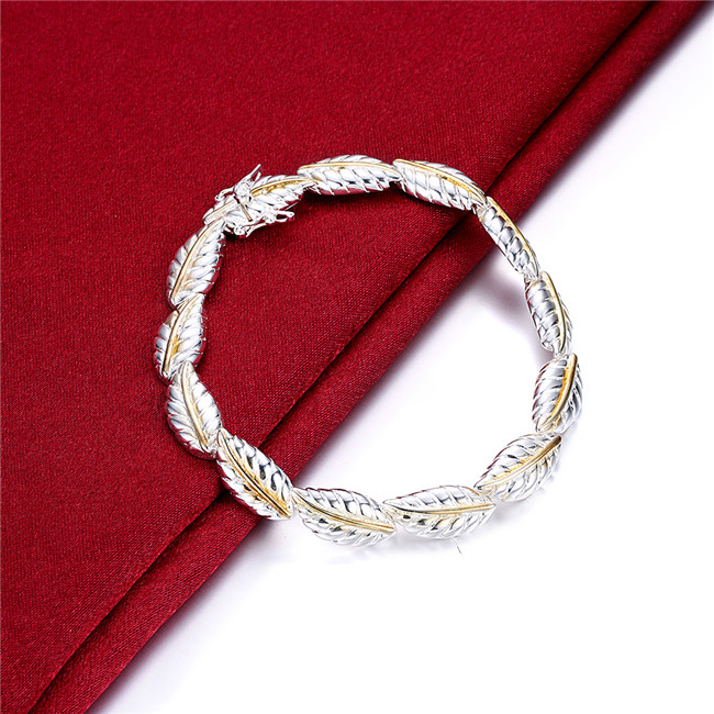 High grade 925 sterling silver A family of four feathers jewelry set DFMSS112 Factory direct 925 silver necklace bracelet earring ring