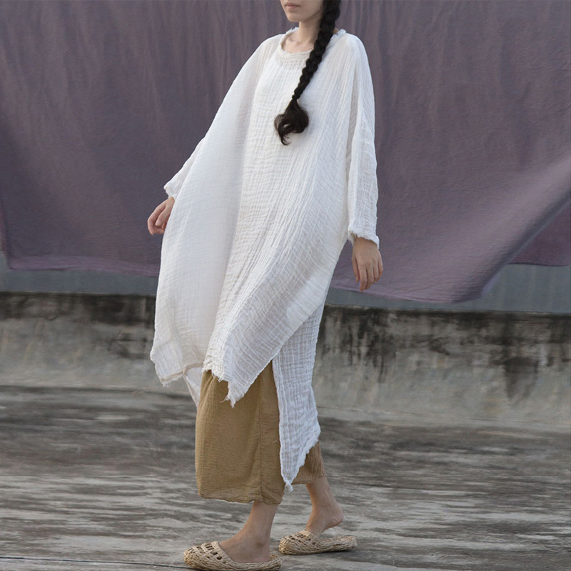 Johnature 2020 New White Irregular Plus Size Vintage Women Dresses O-Neck Long Sleeve Solid Color Pullover Japanese Dress Spring
Johnature 2020 New White Irregular Plus Size Vintage Women Dresses O-Neck Long Sleeve Solid Color Pullover Japanese Dress Spring