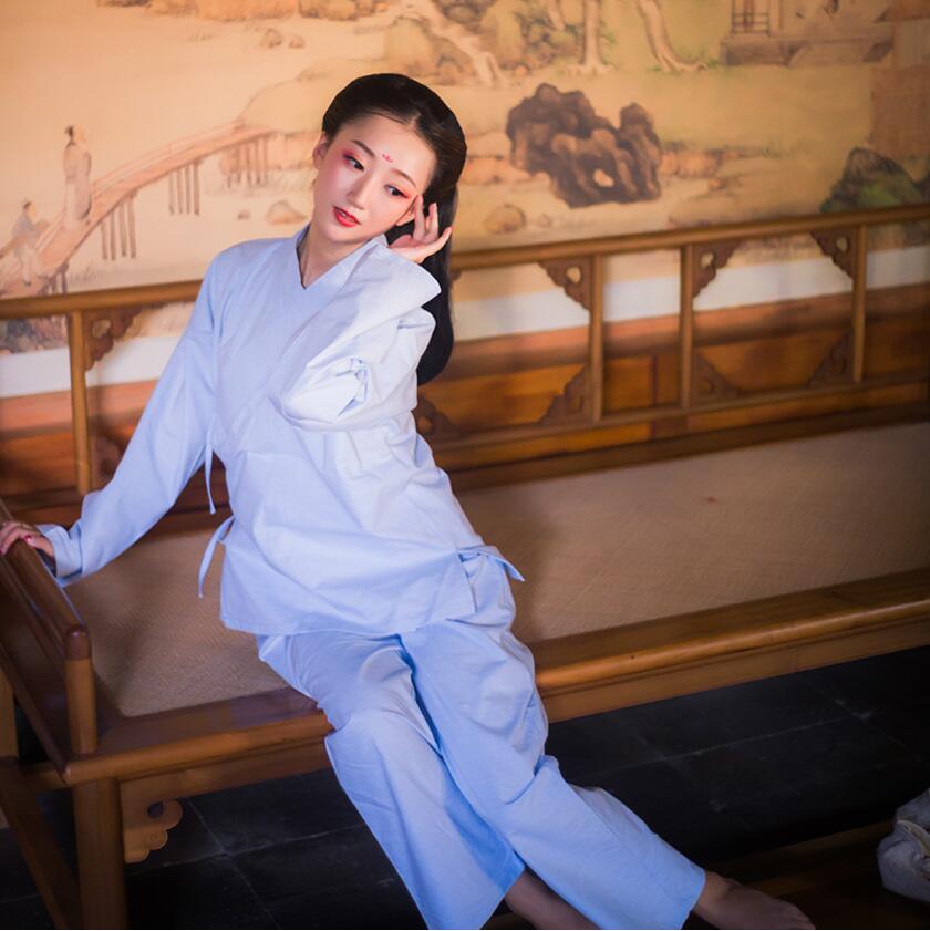 Daily Ancient modern general clothing Chinese Female Cotton comfortable underwear China traditional hanfu pajamas Jacket + pants Set
