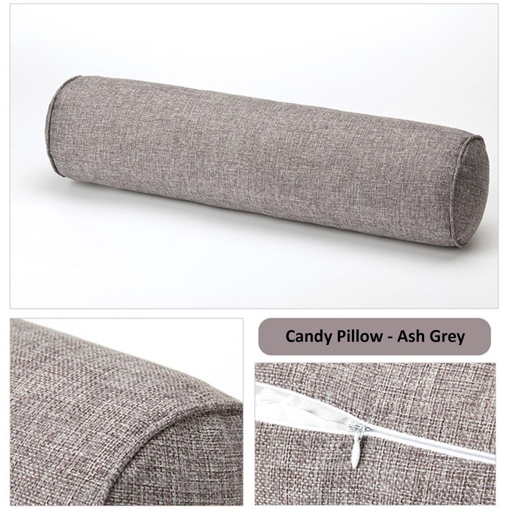 Removable Solid Color Round Cervical Pillow Bed Roll Cushion Head Leg Back Support Light Travel Column Pillow