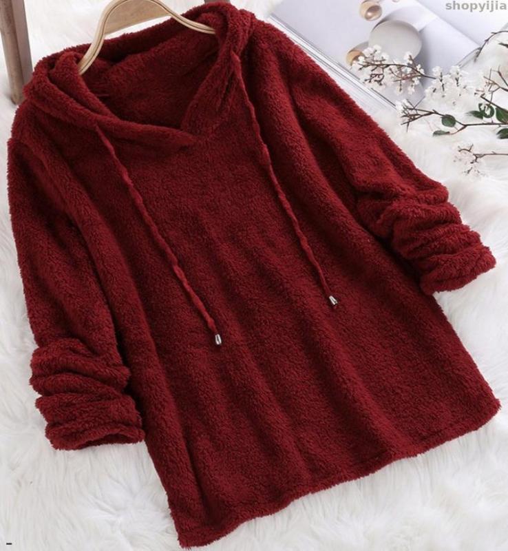 Women Casual Long Sleeve Fleece Pullover Pajama S-5XL Plus Size Autumn Winter Sweatshirt Long Sleeve Plush Fluffy Hoodies, Burgundy
Women Casual Long Sleeve Fleece Pullover Pajama S-5XL Plus Size Autumn Winter Sweatshirt Long Sleeve Plush Fluffy Hoodies, Burgundy