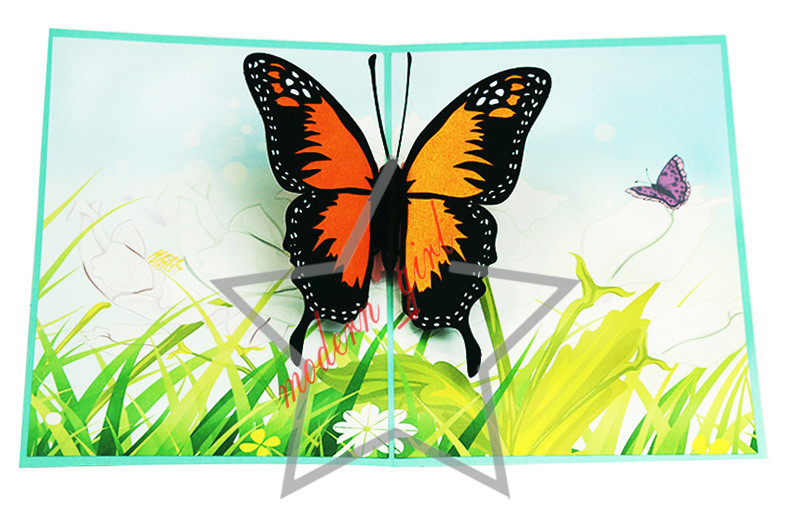 2019 Handicraft 3D Pop Up Butterfly Wedding Invitation Greeting Cards Birthday Valentine Mother Day Christmas Invitation Card