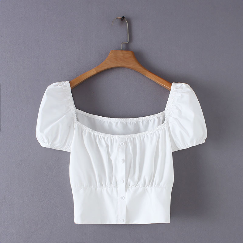 Women' Blouses & Shirts Women Sweet White Crop Top Square Collar Short Sleeve Blouse Style Female Casual Cute Sexy Tops Blusas, As picture
Women' Blouses & Shirts Women Sweet White Crop Top Square Collar Short Sleeve Blouse Style Female Casual Cute Sexy Tops Blusas, As picture