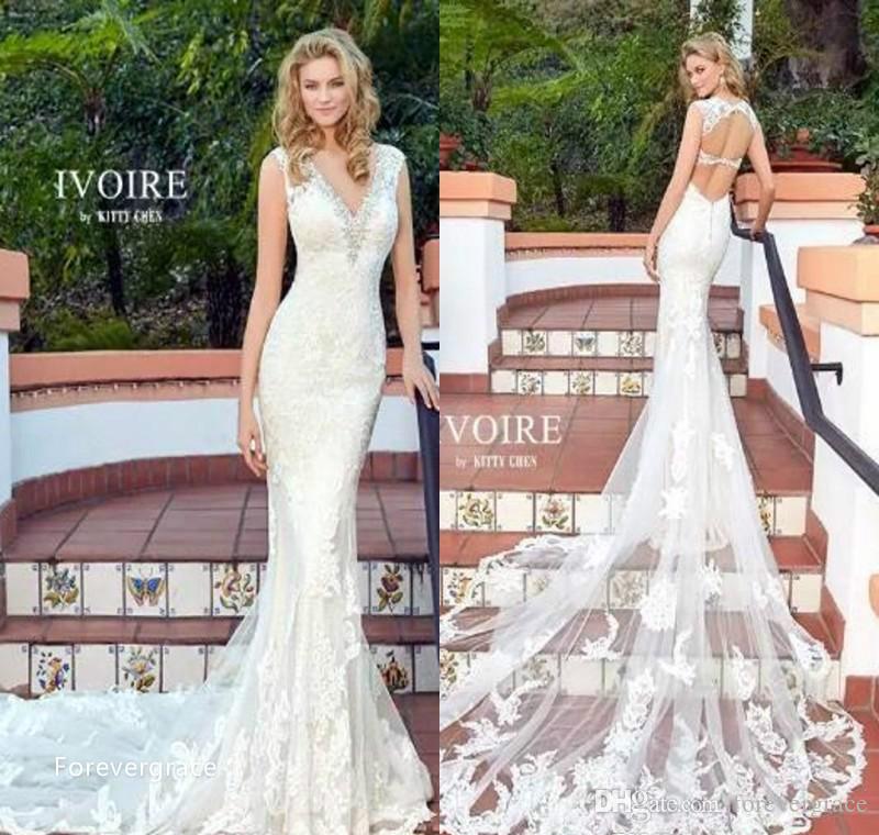 2019 Stunning Mermaid Lace Wedding Dress Vintage V Neck Sleeveless Backless Long Bridal Gown Plus Size Custom Made, Champagne
2019 Stunning Mermaid Lace Wedding Dress Vintage V Neck Sleeveless Backless Long Bridal Gown Plus Size Custom Made, Champagne