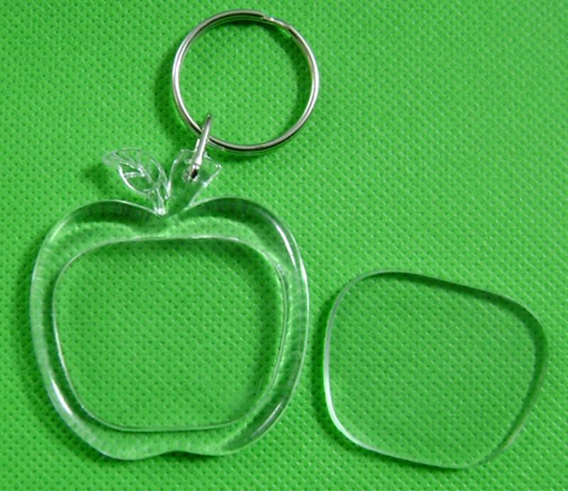 Free shipping 35pcs Blank Acrylic Keychains Insert Photo plastic Keyrings Square Key Rectangle heart circular accessories